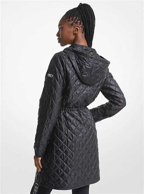 michael kors black anorak|Quilted Satin Ciré Hooded Anorak .